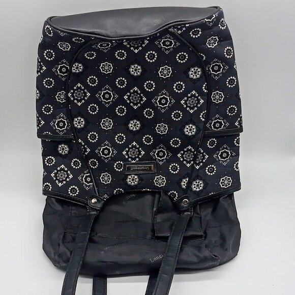 Longaberger Black White Grey Print Double Strap Shoulder Bag - Picture 8 of 9